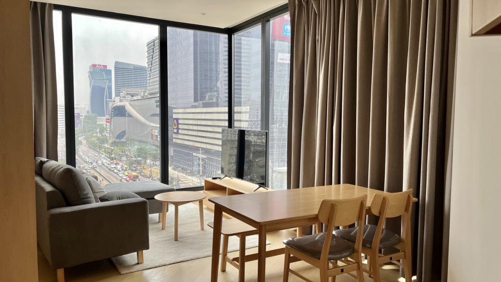 For RentCondoRama9, Petchburi, RCA : Rent Ashton Asoke-Rama 9, new room, beautiful decoration, MUJI 2 bedrooms, 2 bathrooms, comes with washing machines/baking