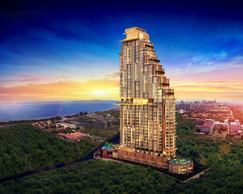 For SaleCondoPattaya, Bangsaen, Chonburi : Riviera Ocean Drive Pattaya, a very special price transfer room, size 35 sq.m., 1Bed Fully Furnited, 12th floor, sea view, city view