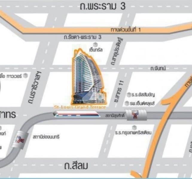 For SaleCondoSathorn, Narathiwat : 🔥 For sale with tenant til November 26 at St. Louis grand terrace, 2 bedrooms, near BTS Surasak.