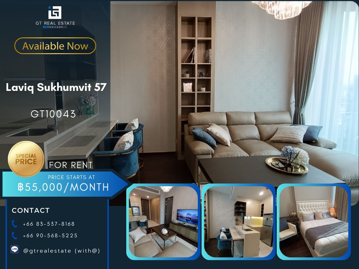 ให้เช่าคอนโดสุขุมวิท อโศก ทองหล่อ : Laviq sukhumvit 57  For Rent ชั้น 19 ห้อง Luxury แต่งห้องสวยลงตัวสุดๆ ใกล้รถไฟฟ้า✨🔥