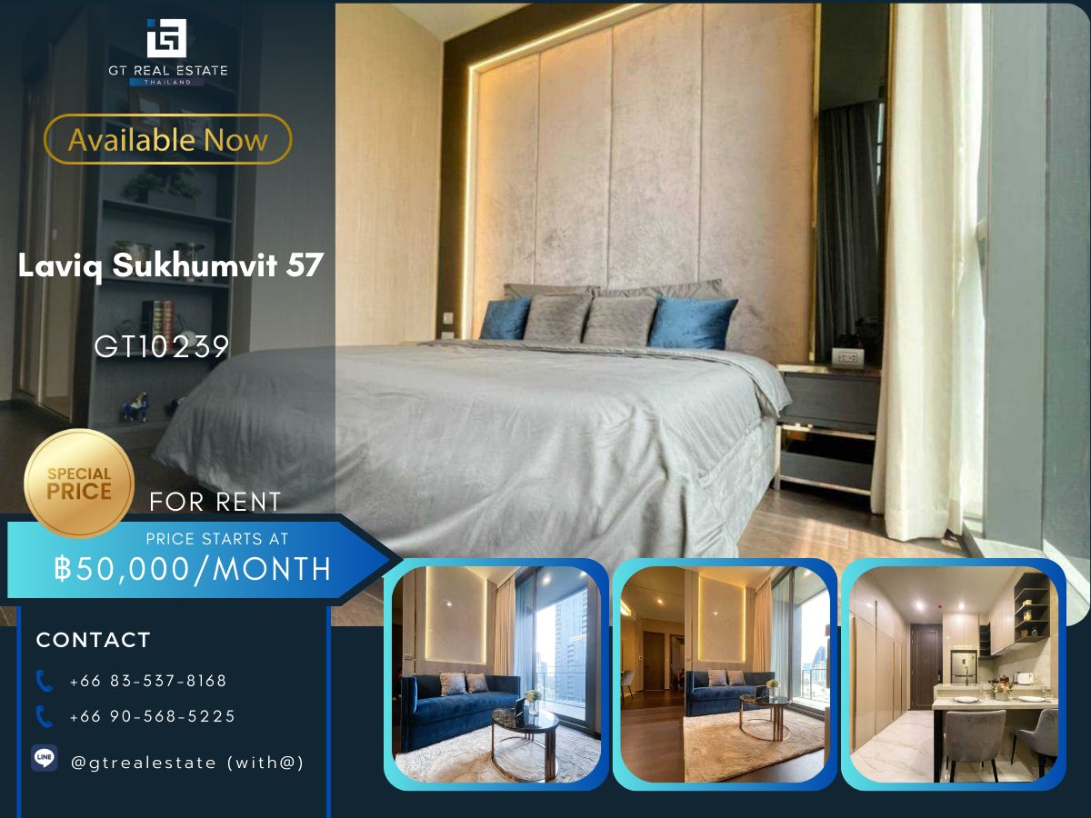 ให้เช่าคอนโดสุขุมวิท อโศก ทองหล่อ : Condo Laviq sukhumvit 57 For Rent คอนโด Luxury Class ห้องสวยมาก คุ้มราคา สนใจรีบติดต่อเลยย✨🏢