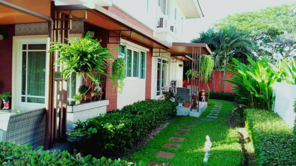 For SaleHouseLadkrabang, Suwannaphum Airport : Supalai Suan Luang, detached house, ready to move in, garden view, area of 79.10 square wah