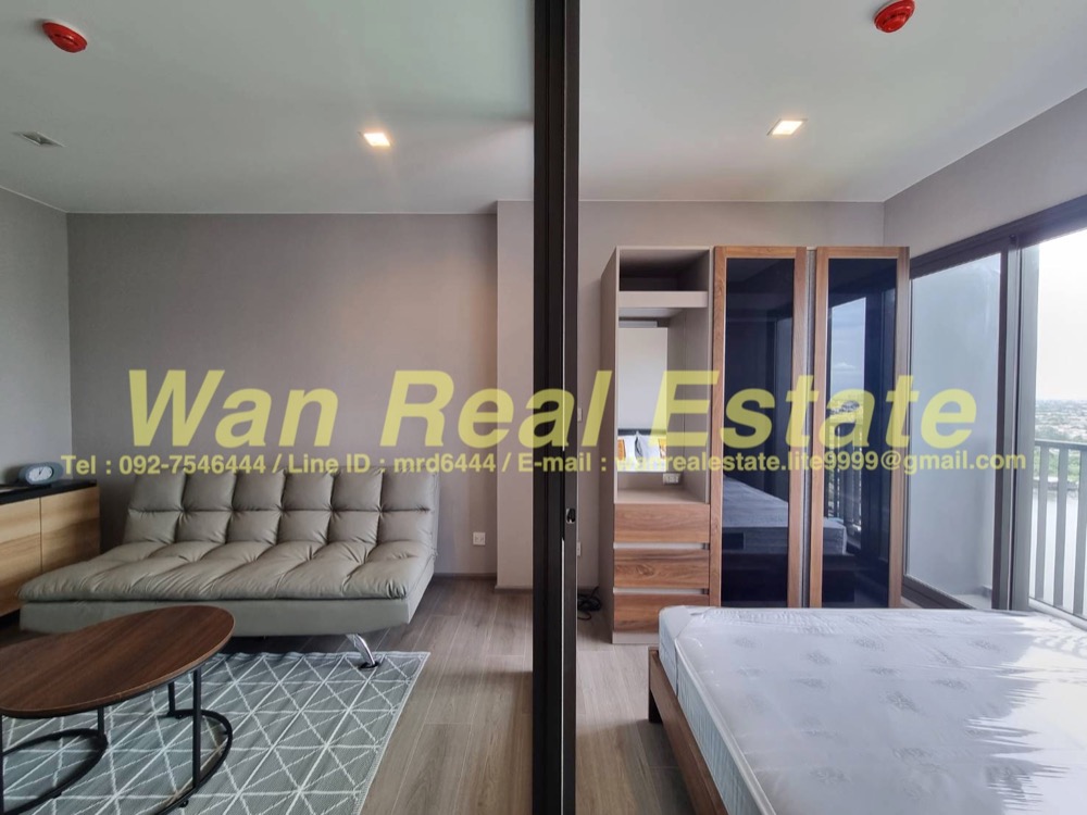 For RentCondoRattanathibet, Sanambinna : Condo for rent, Politan Aqua, 22nd floor, size 31 sq m, river view, riverside zone, beautiful, ready to move in