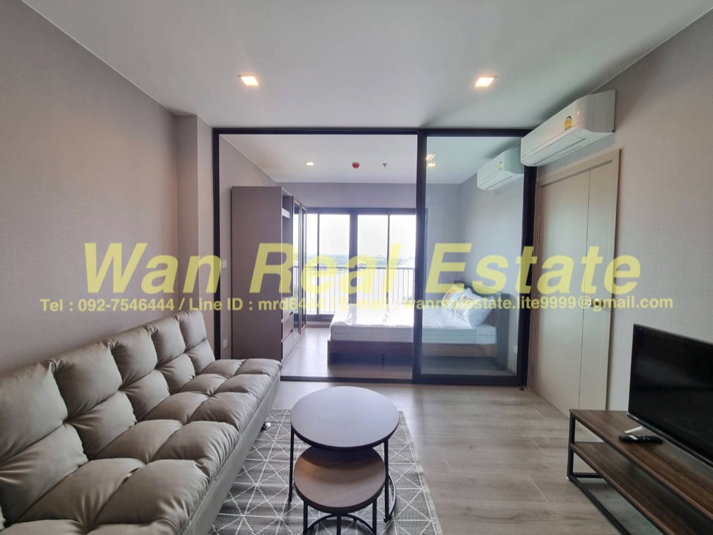For RentCondoRattanathibet, Sanambinna : Condo for rent, Politan Aqua, 22nd floor, size 31 sq m, river view, riverside zone, beautiful, ready to move in