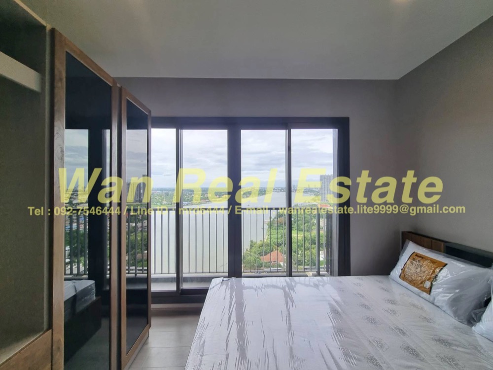For RentCondoRattanathibet, Sanambinna : Condo for rent, Politan Aqua, 22nd floor, size 31 sq m, river view, riverside zone, beautiful, ready to move in