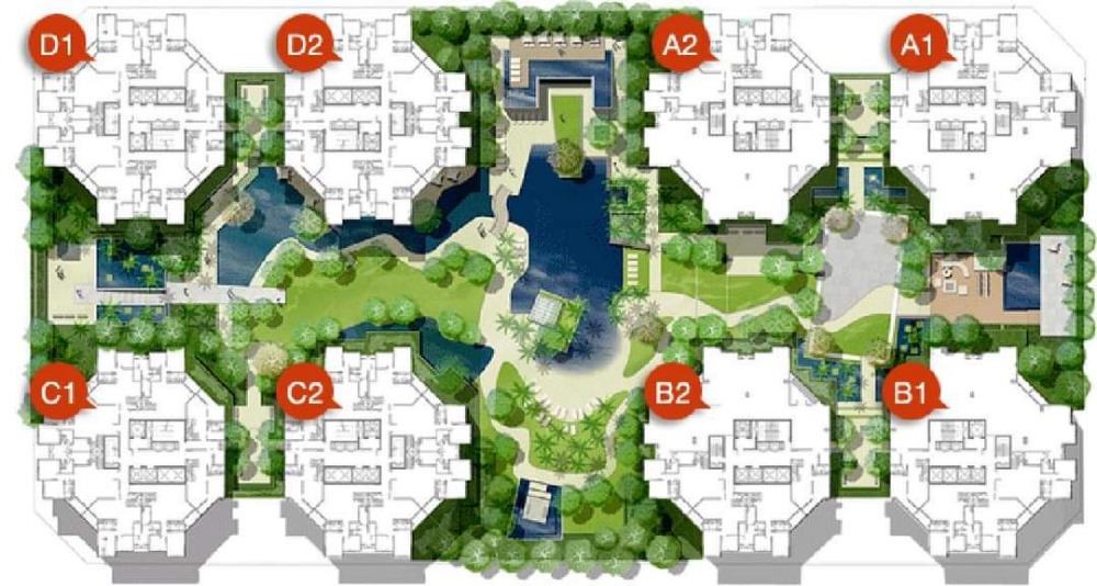 For SaleCondoRama9, Petchburi, RCA : Condo for sale, Belle Grand Rama 9, Building D1, 20th floor, open garden view, size 101.00 sq m., price 14,000,000 baht