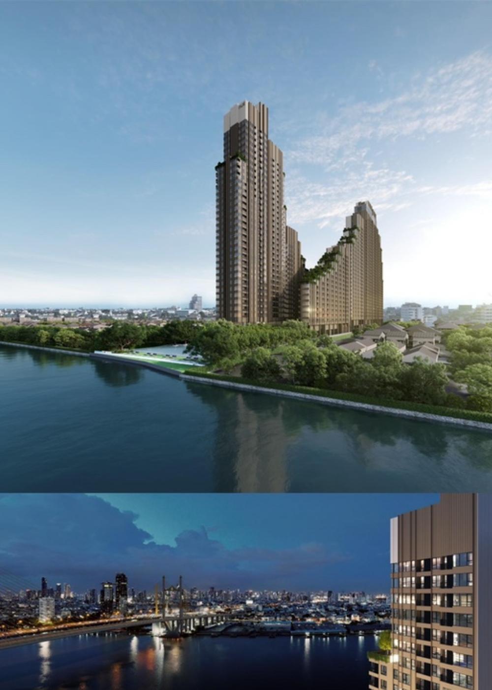 ขายดาวน์คอนโดราษฎร์บูรณะ สุขสวัสดิ์ : Sale down,F.24, 1bed,river view&R9 Bridge, beautiful position, near MRT purple line.