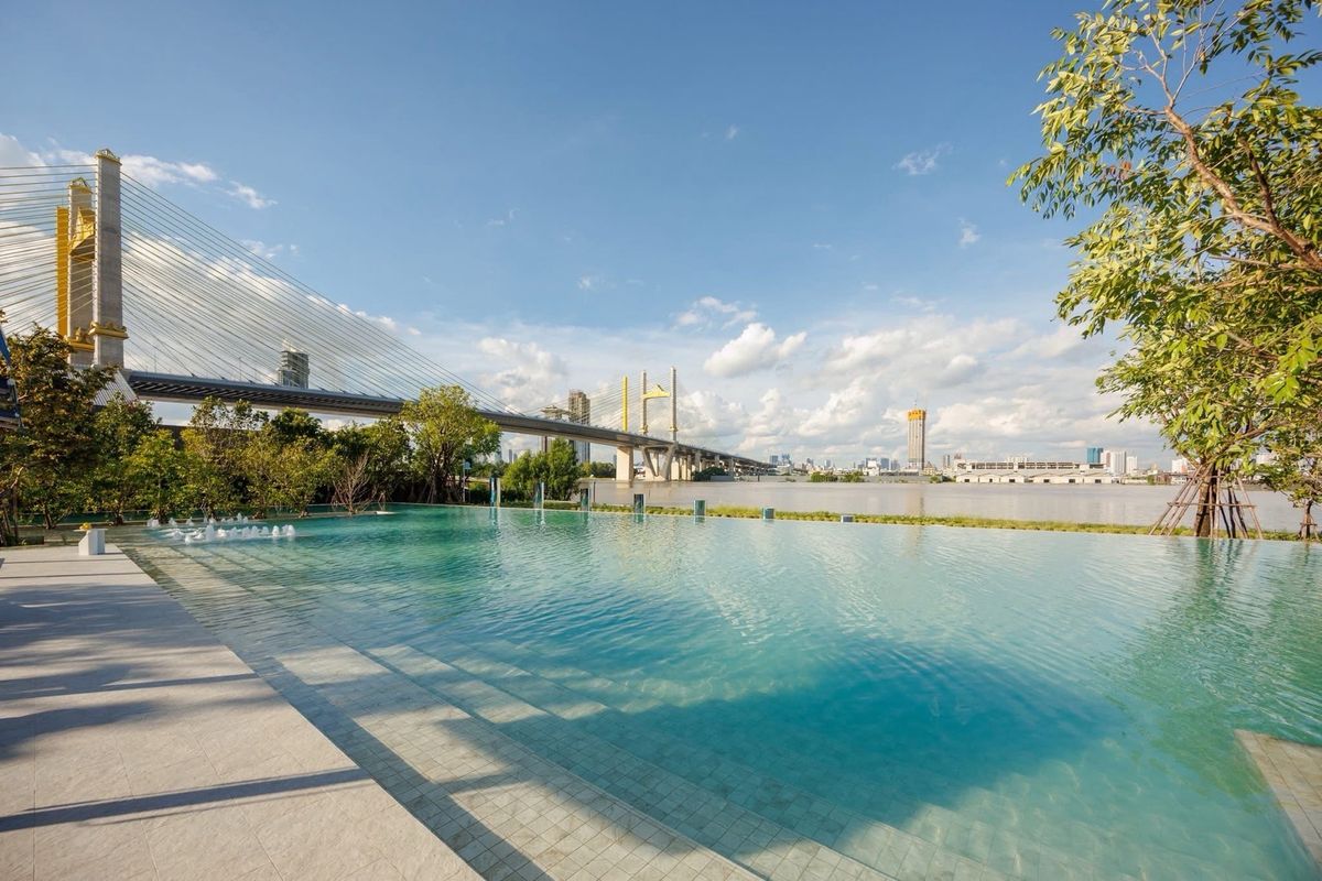 Sale DownCondoRathburana, Suksawat : Sale down,F.24, 1bed,river view&R9 Bridge, beautiful position, near MRT purple line.