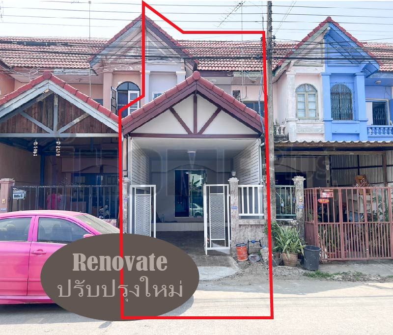 ขายทาวน์โฮมปทุมธานี รังสิต ธรรมศาสตร์ : ทาวน์โฮม 2 ชั้น ปรับปรุงใหม่ แพรมาพร ถนนเมนท์ รังสิต คลอง4 ติดร้านกาแฟชายทุ่ง