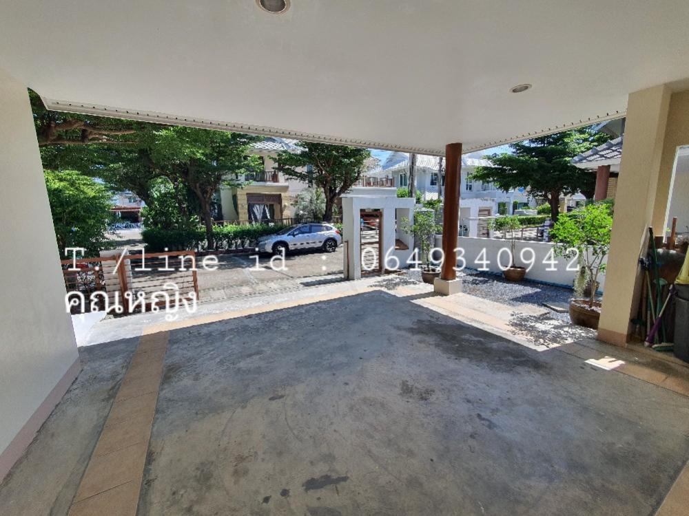 For RentHousePhutthamonthon, Salaya : 🎯 Vacant February 67, large single house for rent, resort style🏕️ on the road along Khlong Thawi Watthana, good community, quiet, shady, suitable for relaxation, only 150 meters from Boromratchonnanee Road.