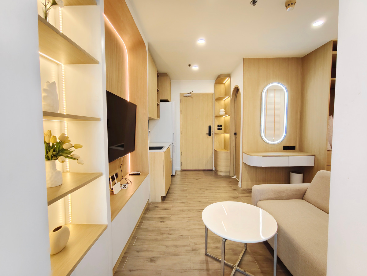 For RentCondoOnnut, Udomsuk : Condo for rent, IDEO Mix Sukhumvit 103, new built-in, whole room, Muji Style, next to BTS Udomsuk, 0 meters.