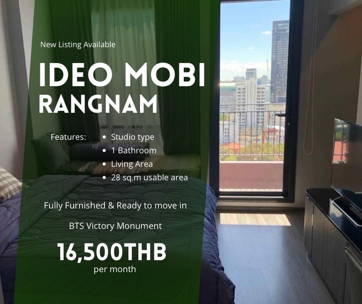For RentCondoRatchathewi,Phayathai : 🔥For rent, beautiful room, Ideo Mobi Rangnam, best price 🔥