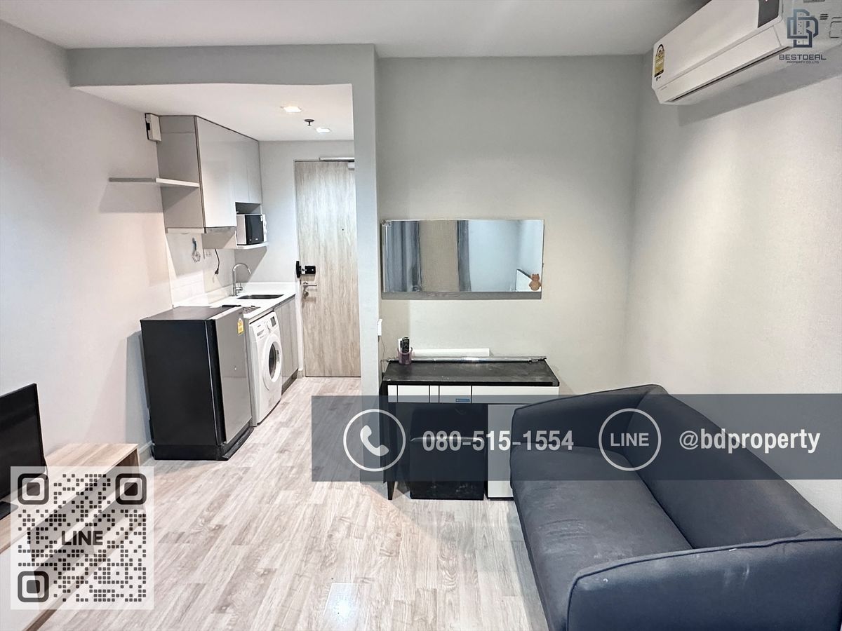 For RentCondoRama9, Petchburi, RCA : Bestdeal  FOR RENT Studio 22 sqm. Rental 13,000 THB /month CONDO “IDEO MOBI RAMA 9” Near Phraram Kao 9 MRT Station 80 meters.