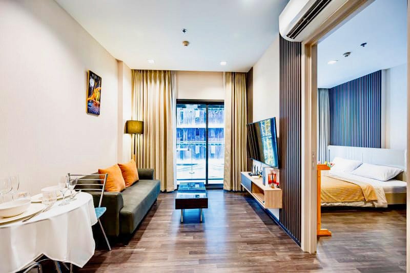 ขายคอนโดพระราม 9 เพชรบุรีตัดใหม่ RCA : ขาย The Line อโศก-รัชดา 1 ห้องนอน 34 ตรม. ชั้น 7 ห้องสวย ตกแต่งครบ พร้อมอยู่