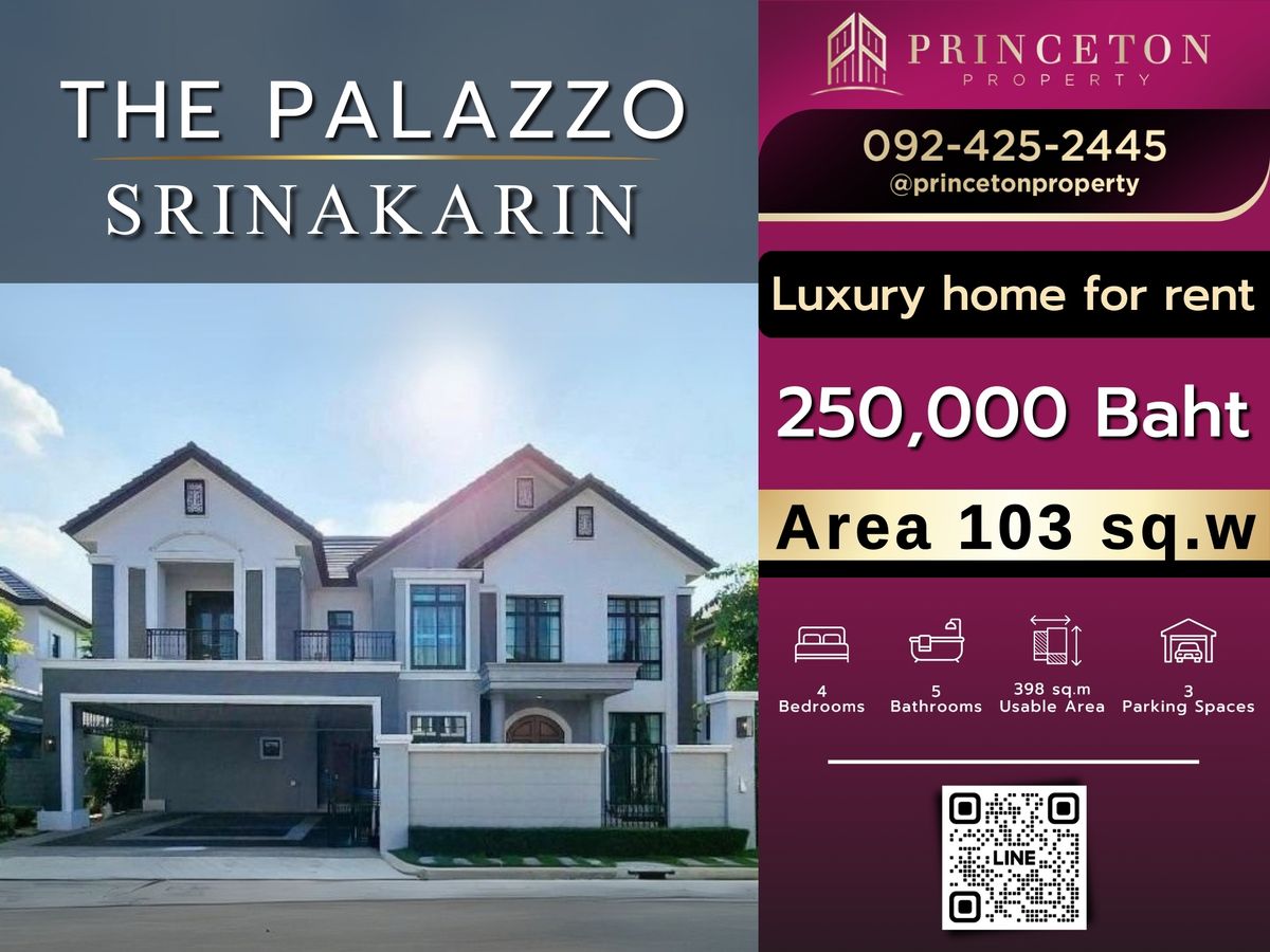 For RentHousePattanakan, Srinakarin : House for rent The Palazzo Srinakarin
