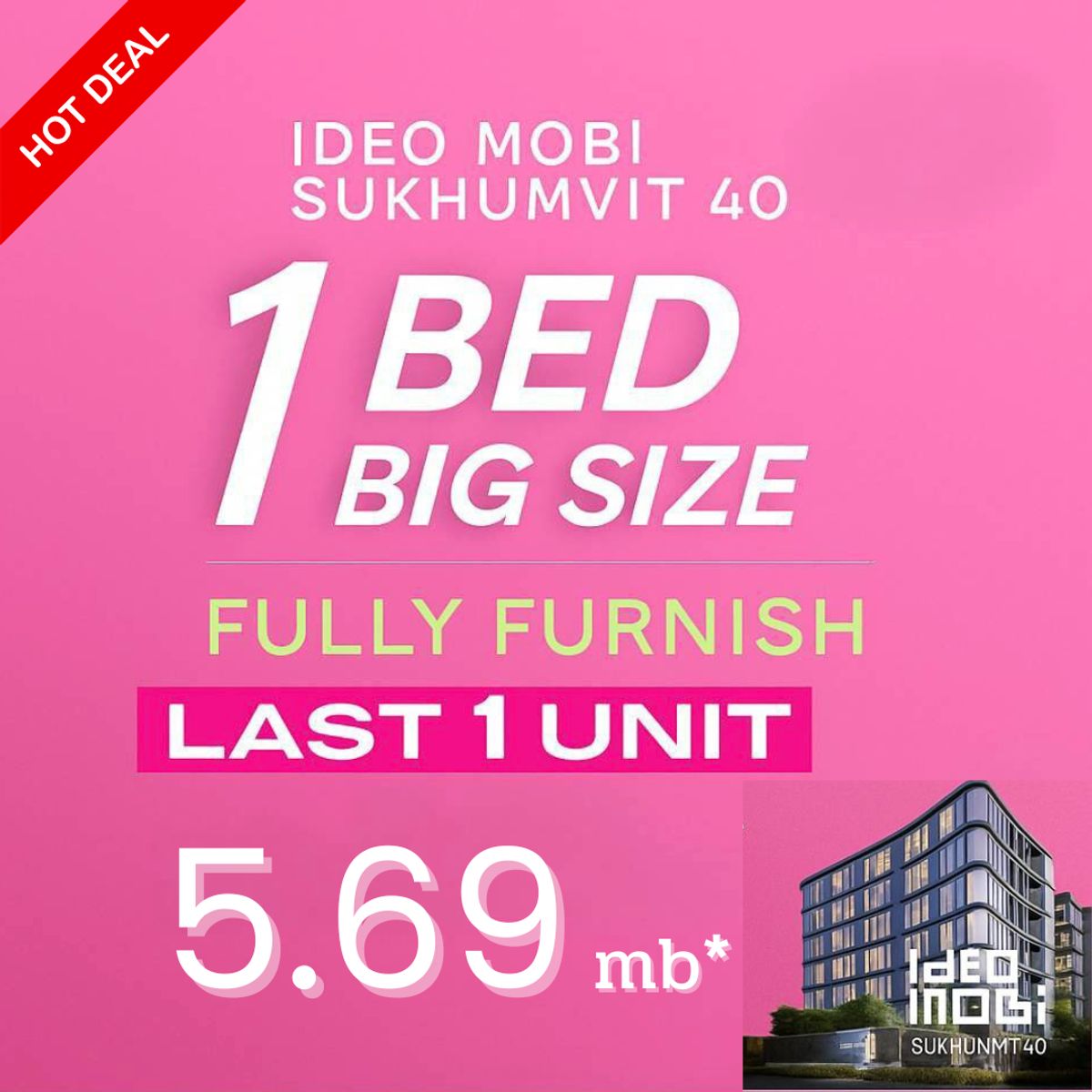 ขายคอนโดสุขุมวิท อโศก ทองหล่อ : ลดราคา  1 ห้องสุดท้าย 🎉1 ฺBedroom Big Size 41 ตรม  🎉 ห้องแต่งครบพร้อมอยู่ ใจกลางเมือง เพียง 5.69 ล้านเท่านั้น ติดต่อนัดชมโครงการ คุณออย 098-292-4151