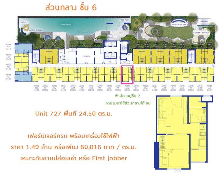 ขายดาวน์คอนโดนนทบุรี บางใหญ่ บางบัวทอง : 1.49 ล้านบาทได้ครบทุกอย่าง