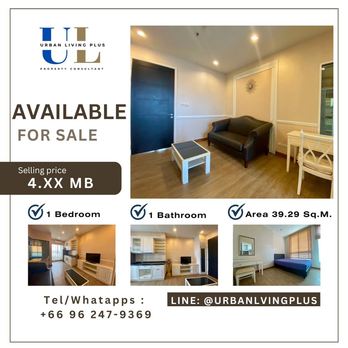 For SaleCondoSathorn, Narathiwat : ( UL2309052 ) Tel/Line 096-2479369 , FOR SELL!!! IVY SATHORN 1 BEDROOM 40 SQ.M. HIGH FLOOR , NICE VIEW