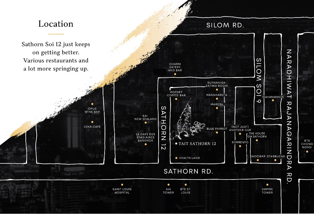 ขายคอนโดสาทร นราธิวาส : 🔥ขายห้องโครงการ Tait Sathorn 12🔥 - 2Bed 2Baht 71ตรม. Bts เซนต์หลุยส์ Tel. 0959415999