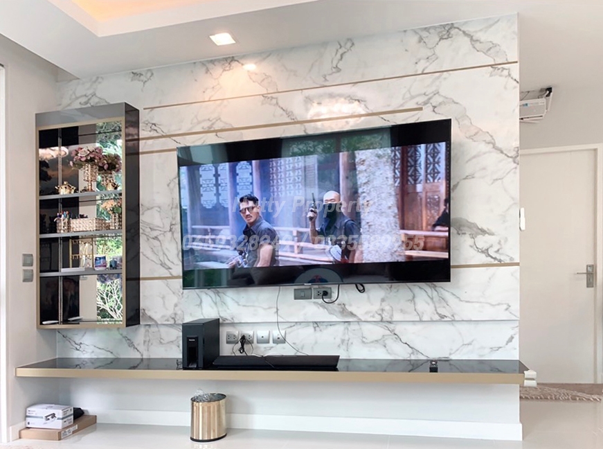 For SaleHouseMin Buri, Romklao : Manthana Srinakarin-Romklao, 66.7 square wah, shady, green space from Land&Houses