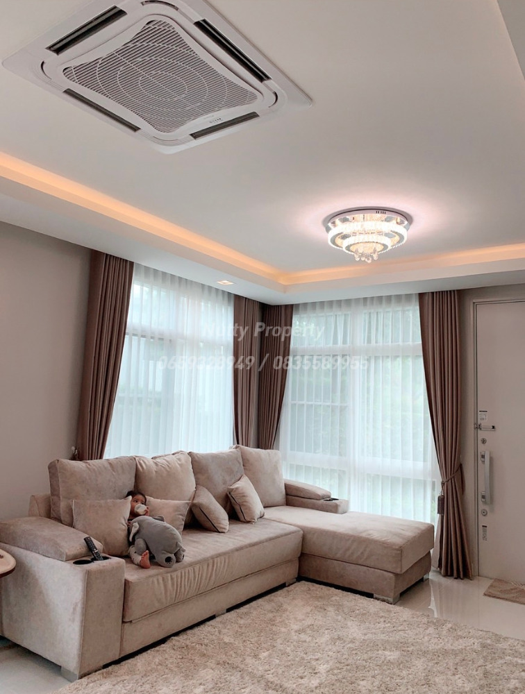 For SaleHouseMin Buri, Romklao : Manthana Srinakarin-Romklao, 66.7 square wah, shady, green space from Land&Houses