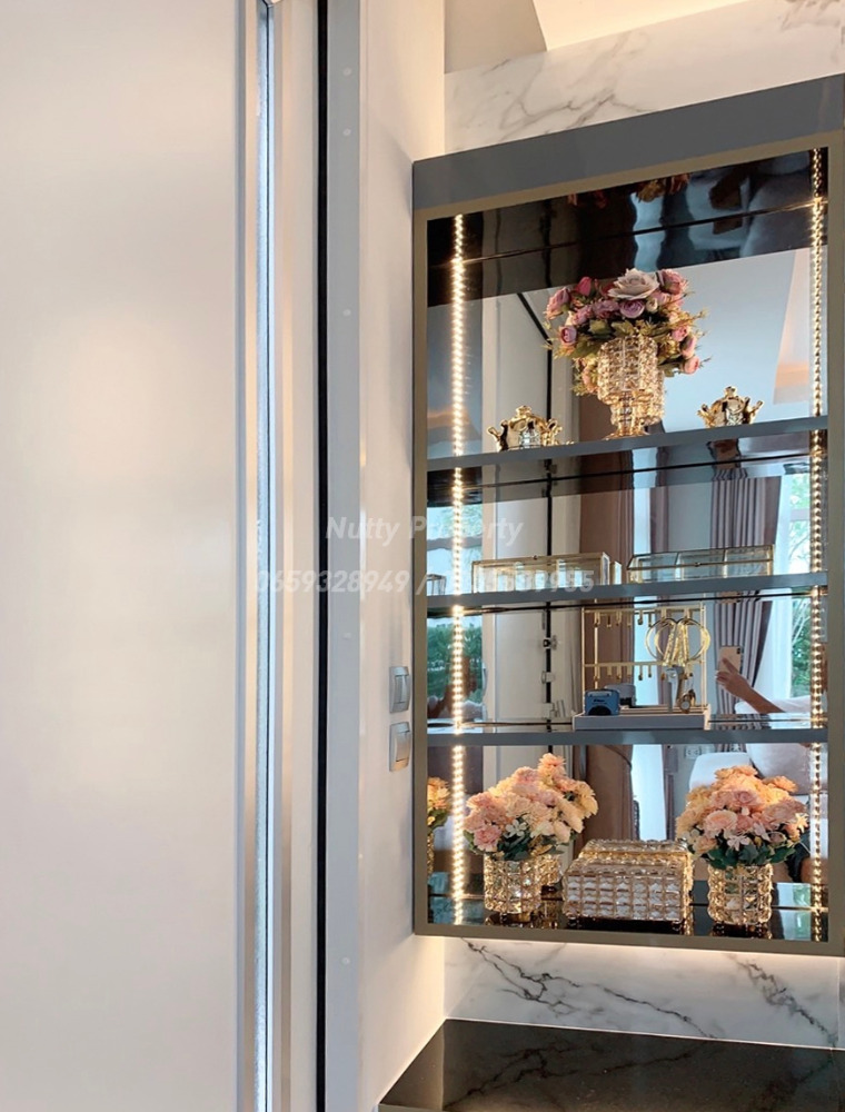 For SaleHouseMin Buri, Romklao : Manthana Srinakarin-Romklao, 66.7 square wah, shady, green space from Land&Houses