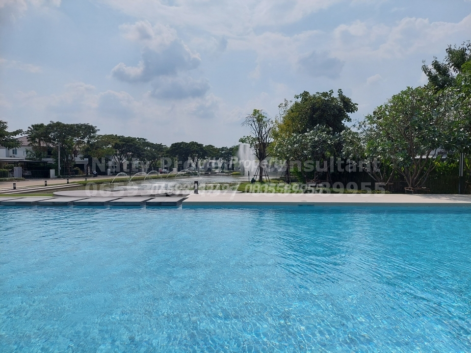 For SaleHouseMin Buri, Romklao : Manthana Srinakarin-Romklao, 66.7 square wah, shady, green space from Land&Houses