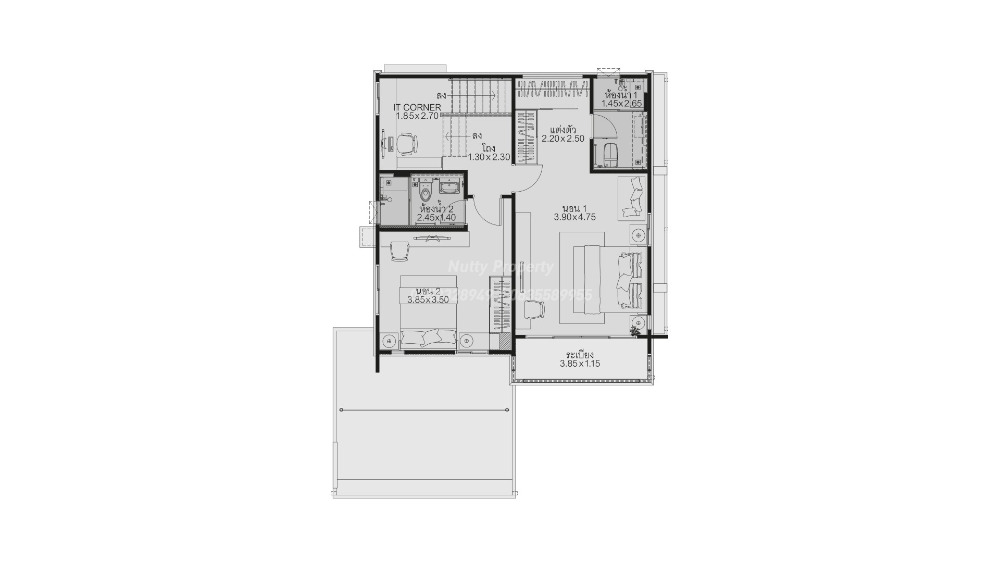 For SaleHouseMin Buri, Romklao : Manthana Srinakarin-Romklao, 66.7 square wah, shady, green space from Land&Houses