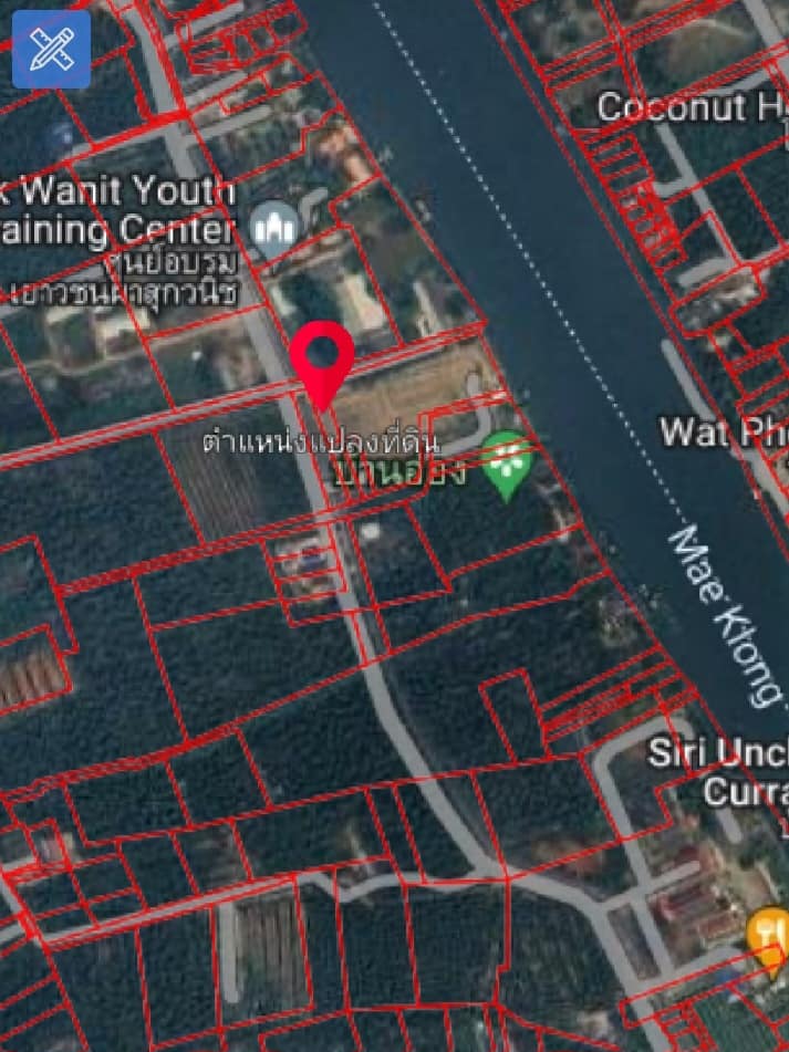 ขายที่ดินราชบุรี : ขายที่ดิน #ริมแม่น้ำแม่กลอง จ.ราชบุรี เนื้อที่ 6 ไร่ 1 งาน 34 ตรว.#สร้างรีสอร์ทที่พัก ราคาไร่ละ 9 ลบ. #ติดแม่น้ำ54เมตร