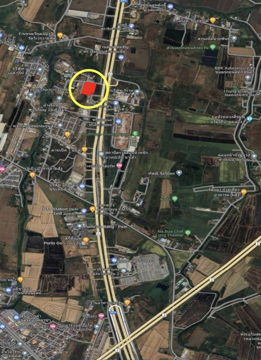 ขายที่ดินอยุธยา : ขายที่ดินติดถนนสายเอเชีย อยุธยา 3 ไร่ หน้ากว้างติดถนน 64 เมตร ทำเลดี ถูกมาก