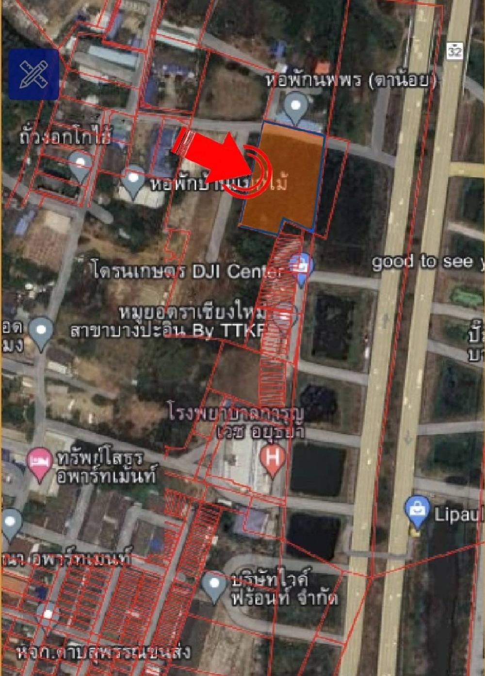 ขายที่ดินอยุธยา : ขายที่ดินติดถนนสายเอเชีย อยุธยา 3 ไร่ หน้ากว้างติดถนน 64 เมตร ทำเลดี ถูกมาก