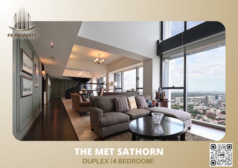 For RentCondoSathorn, Narathiwat : For rent ✨🦋 The Met Sathorn 🦋✨ Duplex 4 bedrooms, complete furniture and electrical appliances, private elevator, very good view, near BTS Chong Nonsi.🚆