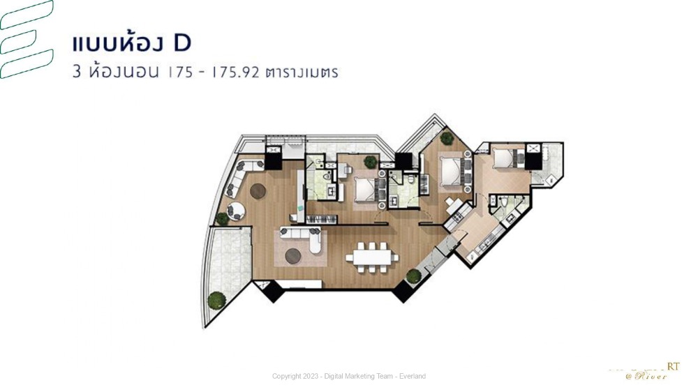 For SaleCondoPinklao, Charansanitwong : Special Offer For SALE My Resort @River Charansanitwong72 3Bed 3Bath 175sqm Brand New Ready to Move Condo Near MRT Bang Phlat