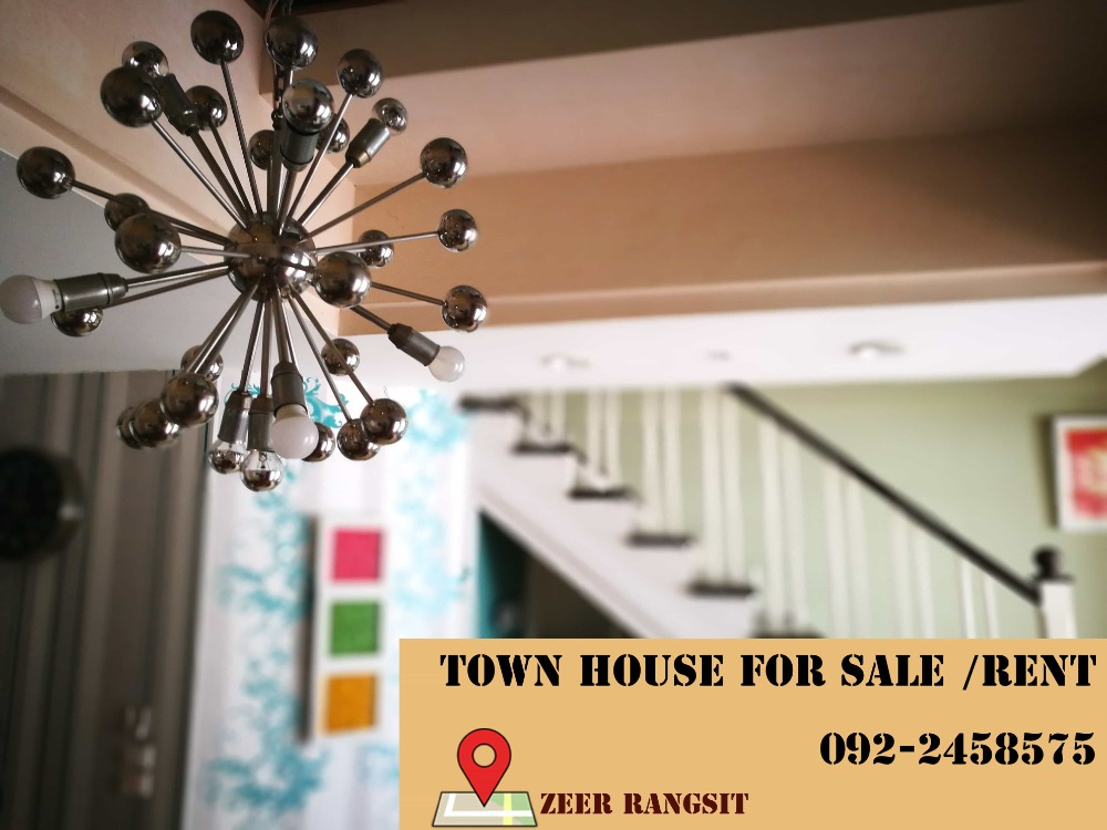 ให้เช่าทาวน์โฮมปทุมธานี รังสิต ธรรมศาสตร์ : ทาวน์เฮาส์ 3 ชั้น ให้เช่า หมู่บ้าน ภุมริน รังสิต ติดเซียร์ 