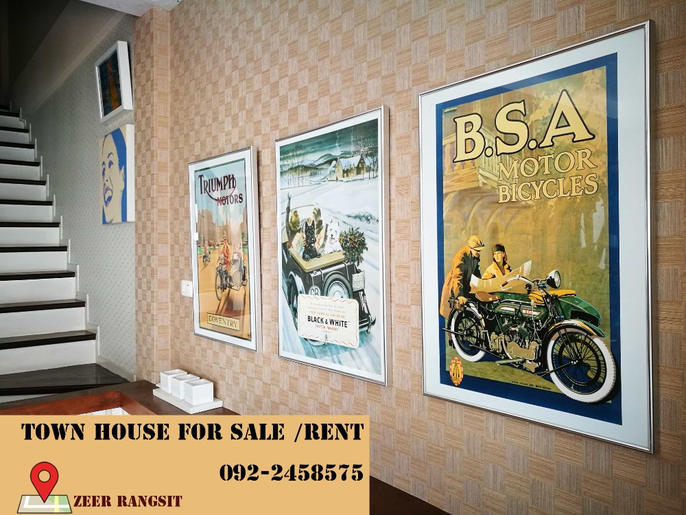 ให้เช่าทาวน์โฮมปทุมธานี รังสิต ธรรมศาสตร์ : ทาวน์เฮาส์ 3 ชั้น ให้เช่า หมู่บ้าน ภุมริน รังสิต ติดเซียร์ 