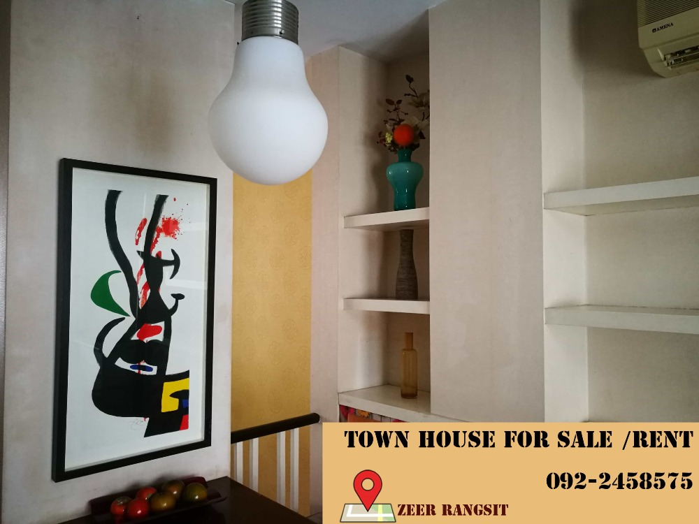 ให้เช่าทาวน์โฮมปทุมธานี รังสิต ธรรมศาสตร์ : ทาวน์เฮาส์ 3 ชั้น ให้เช่า หมู่บ้าน ภุมริน รังสิต ติดเซียร์ 