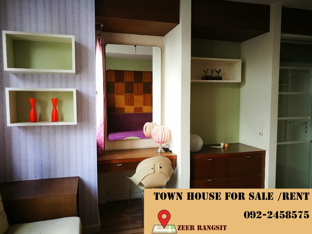 ให้เช่าทาวน์โฮมปทุมธานี รังสิต ธรรมศาสตร์ : ทาวน์เฮาส์ 3 ชั้น ให้เช่า หมู่บ้าน ภุมริน รังสิต ติดเซียร์ 