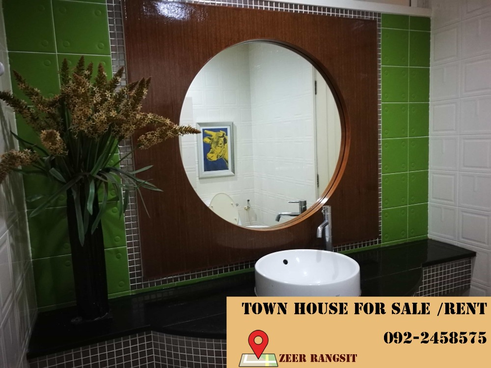 ให้เช่าทาวน์โฮมปทุมธานี รังสิต ธรรมศาสตร์ : ทาวน์เฮาส์ 3 ชั้น ให้เช่า หมู่บ้าน ภุมริน รังสิต ติดเซียร์ 