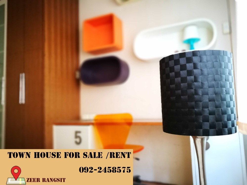 ให้เช่าทาวน์โฮมปทุมธานี รังสิต ธรรมศาสตร์ : ทาวน์เฮาส์ 3 ชั้น ให้เช่า หมู่บ้าน ภุมริน รังสิต ติดเซียร์ 