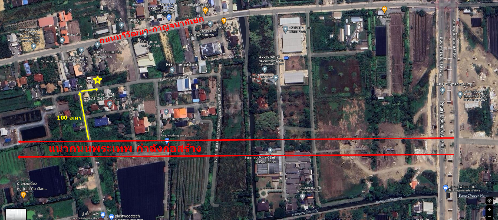For SaleLandPhutthamonthon, Salaya : Urgent sale, empty land, 1 ngan, filled in, only 100 meters from Phran Nok-Phutthamonthon Road (Phra Thep Road), inexpensive price