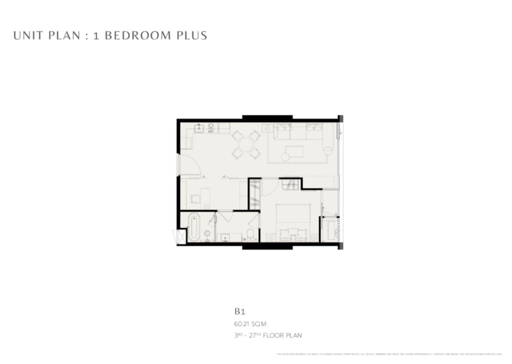 ขายคอนโดสีลม ศาลาแดง บางรัก : 🔥🔥 ขาย 1Bed plus 𝐑𝐨𝐦𝐦 𝐂𝐨𝐧𝐯𝐞𝐧𝐭 60.21sqm. Price 16.29mb 1Bed 1Baht Tel. 0959415999