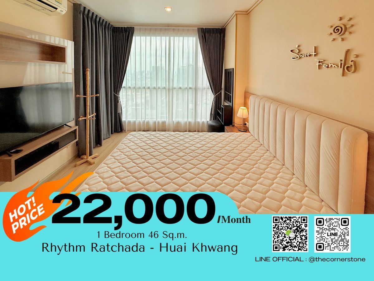 For RentCondoRatchadapisek, Huaikwang, Suttisan : 𝐑𝐡𝐲𝐭𝐡𝐦 𝐑𝐚𝐭𝐜𝐡𝐚𝐝𝐚 - 𝐇𝐮𝐚𝐢 𝐊𝐡𝐰𝐚𝐧𝐠 𝐂𝐨𝐧𝐝𝐨 𝐟𝐨𝐫 𝐫𝐞𝐧𝐭 𝐑𝐞𝐚𝐝𝐲 𝐭𝐨 𝐦𝐨𝐯𝐞 𝐢𝐧 Spacious room, very beautiful room, near MRT Huai Khwang
