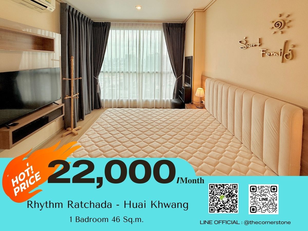 For RentCondoRatchadapisek, Huaikwang, Suttisan : 𝐑𝐡𝐲𝐭𝐡𝐦 𝐑𝐚𝐭𝐜𝐡𝐚𝐝𝐚 - 𝐇𝐮𝐚𝐢 𝐊𝐡𝐰𝐚𝐧𝐠 𝐂𝐨𝐧𝐝𝐨 𝐟𝐨𝐫 𝐫𝐞𝐧𝐭 𝐑𝐞𝐚𝐝𝐲 𝐭𝐨 𝐦𝐨𝐯𝐞 𝐢𝐧 Spacious room, very beautiful room, near MRT Huai Khwang
