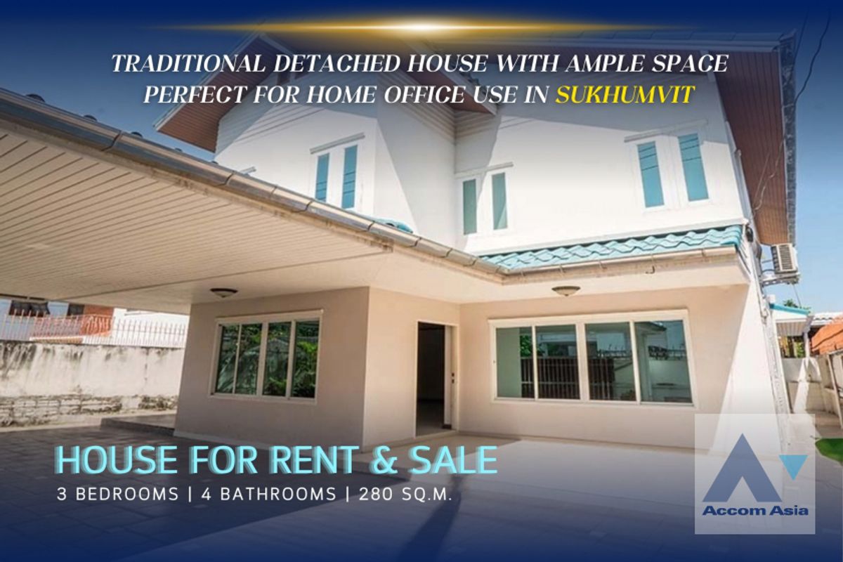 ให้เช่าบ้านสุขุมวิท อโศก ทองหล่อ : 🔼 AccomA🔽 Home Office Traditional detached house with ample space in Sukhumvit (1718960)