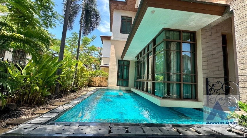 For RentHouseOnnut, Udomsuk : 🔼AccomA🔽  Corner Unit, Private Swimming Pool | 4 Beds House for Rent in Sukhumvit, BTS Phra khanong at Baan Sansiri Sukhumvit 67