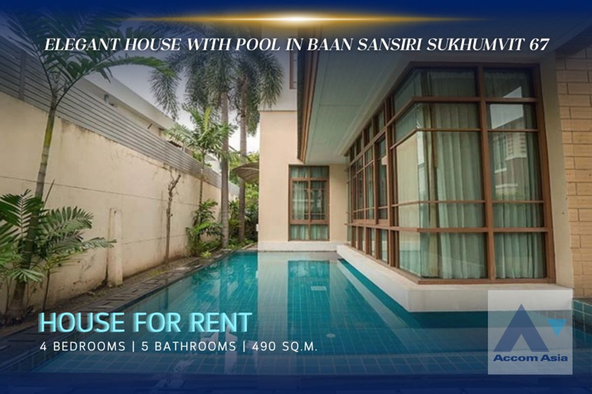 ให้เช่าบ้านอ่อนนุช อุดมสุข : 🔼AccomA🔽 Private Swimming Pool Elegant house with pool in Baan Sansiri Sukhumvit 67 (AA27837)