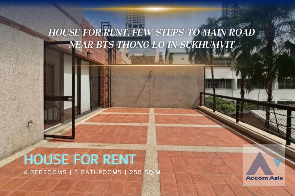 ให้เช่าบ้านสุขุมวิท อโศก ทองหล่อ : 🔼AccomA🔽 4 Bedrooms House for Rent in Sukhumvit, Bangkok near BTS Thong Lo (AA27905)