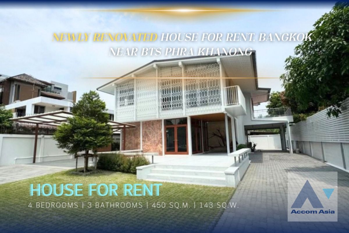 ให้เช่าบ้านสุขุมวิท อโศก ทองหล่อ : 🔼 AccomA 🔽 Newly renovated Rare find, Newly renovated House for Rent in Phra khanong, Sukhumvit (AA43826)