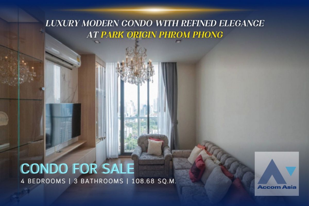 ขายคอนโดสุขุมวิท อโศก ทองหล่อ : 🔼AccomA🔽  Luxury modern condo with refined elegance at Phrom Phong (AA39198)