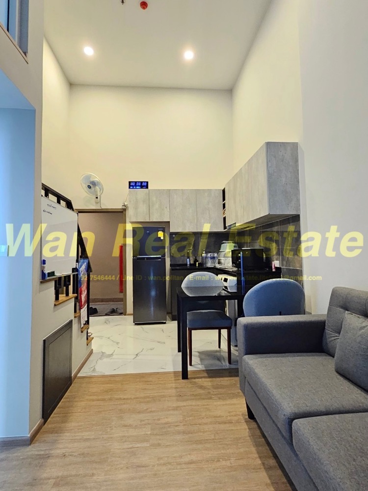 For RentCondoRattanathibet, Sanambinna : Condo for rent, Ken Attitude, high ceiling room, 2 bedrooms, 1 bathroom, fully furnished, ready to move in (new room not yet available for rent)